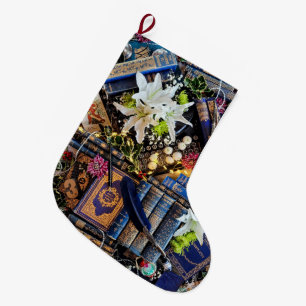Bibliophile Poe Lilies Großer Weihnachtsstrumpf