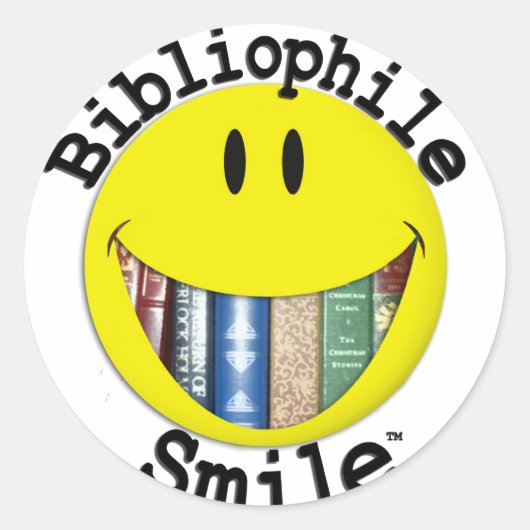 Bibliophile Smile Runder Aufkleber (Vorderseite)