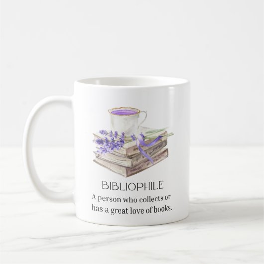 bibliophiler Buchliebhaber Kaffeetasse (Links)