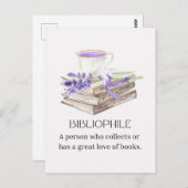 bibliophiler Buchliebhaber Postkarte (Vorne/Hinten)