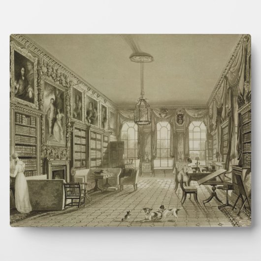 Bibliothek als Sitzungssaal, Cassiobury Park, c.18 Fotoplatte (Vorderseite)