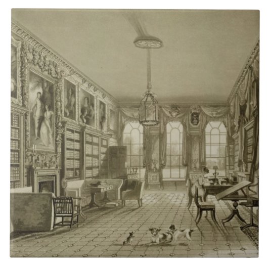 Bibliothek als Wohnzimmer, Cassiobury Park, Fliese (Vorderseite)