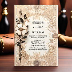Bibliothek Altenglischer Buchclub Cover Hochzeit Einladung