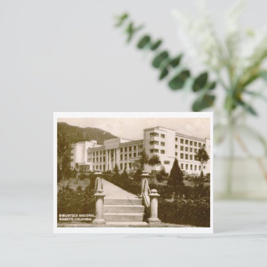 Bibliothek, Bogota, Kolumbien Vintag Postkarte (Stehend Vorderseite)