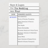 Bibliothek Book Checkout Card Hochzeitskarte Programm (Vorderseite)