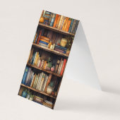 Bibliothek Bookshelves Falten von Lesezeichen Book Visitenkarten (Rückseite)