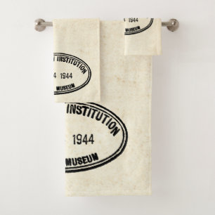 Bibliothek Briefmarke Smithsonian Institution 1944 Badhandtuch Set