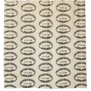 Bibliothek Briefmarke Smithsonian Institution 1944 Duschvorhang