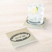 Bibliothek Briefmarke Smithsonian Institution 1944 Glasuntersetzer (Schrägansicht)