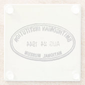 Bibliothek Briefmarke Smithsonian Institution 1944 Glasuntersetzer (Rückseite)