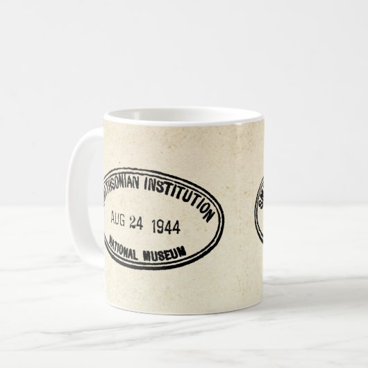 Bibliothek Briefmarke Smithsonian Institution 1944 Kaffeetasse (Vorderseite Links)