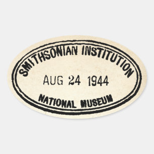 Bibliothek Briefmarke Smithsonian Institution 1944 Ovaler Aufkleber