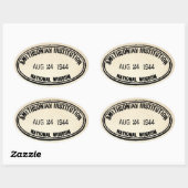 Bibliothek Briefmarke Smithsonian Institution 1944 Ovaler Aufkleber (Blatt)