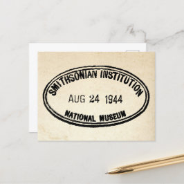 Bibliothek Briefmarke Smithsonian Institution 1944 Postkarte