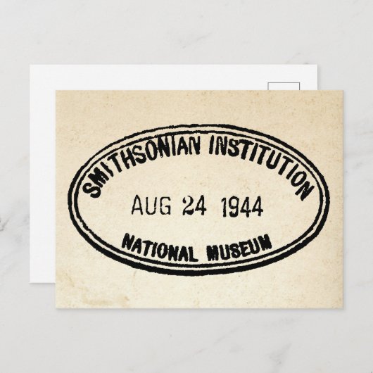 Bibliothek Briefmarke Smithsonian Institution 1944 Postkarte (Vorne/Hinten)