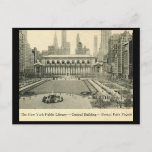 Bibliothek, Bryant Park, New York City Vintage Postkarte