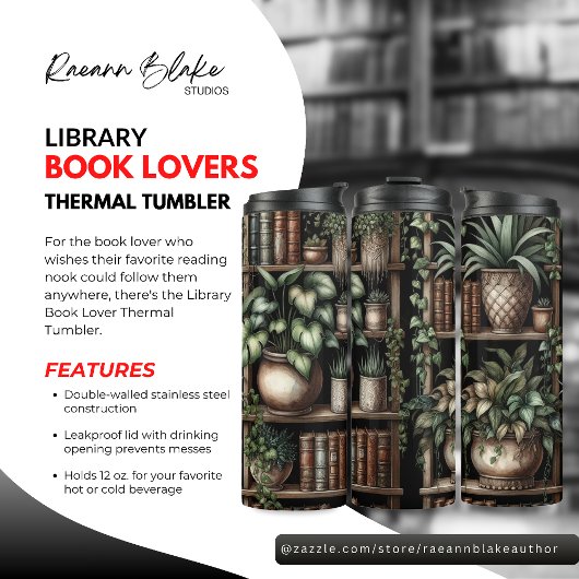 Bibliothek Buch Lover Thermal Tumbler Thermosbecher