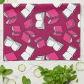 Bibliothek Bücher Spaß Bibliothekar Bookworm Rosa Geschirrtuch (Gefaltet)