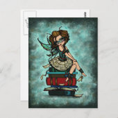 Bibliothek Buchmärchen Wings Fantasy Art Postkarte (Vorne/Hinten)