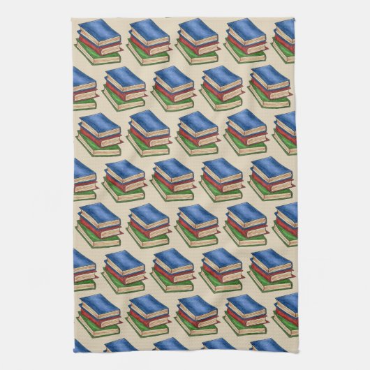 Bibliothek Buchstapler Lehrer Bibliothekare Erzieh Geschirrtuch (Vertikal)