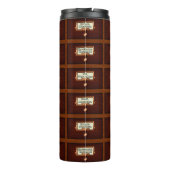 Bibliothek bucht Holzkartenkataloganzeiger Lesen Thermosbecher (Rückseite)