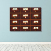 Bibliothek bucht Kartenlesegeräte für den Holzkart Leinwanddruck (Insitu (Holzboden))