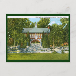 Bibliothek, Camden, Maine Vintage Postkarte