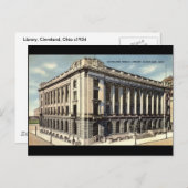 Bibliothek, Cleveland, Ohio c1934 Postkarte (Vorne/Hinten)