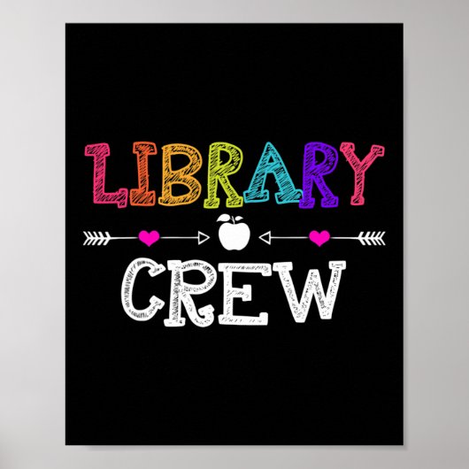 Bibliothek Crew Lehrer Spaß Erster Schultag Gesche Poster (Vorne)