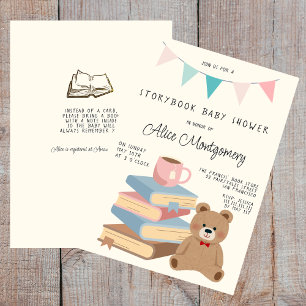Bibliothek-der-Geschichtenbücher-Themen-Baby-Party Einladung