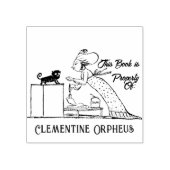 Bibliothek des Katzen-Lady-Buchbesitzers | Tinte-B Gummistempel (Prägung)