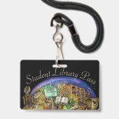 Bibliothek des lebenden Traum-Studenten-Durchlaufs Ausweis (Front with Lanyard)