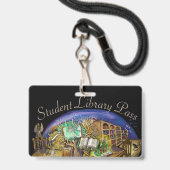 Bibliothek des lebenden Traum-Studenten-Durchlaufs Ausweis (Back with Lanyard)