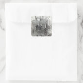 Bibliothek des Oberhauses Quadratischer Aufkleber (Tasche)