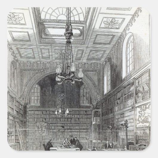 Bibliothek des Oberhauses Quadratischer Aufkleber (Vorderseite)