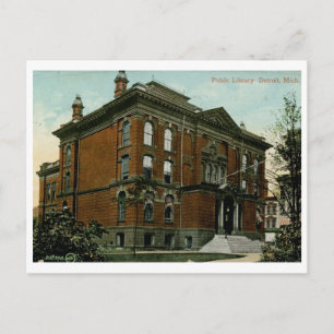 Bibliothek, Detroit, MI 1909 Vintag Postkarte