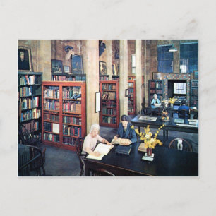 Bibliothek, Doylestown, PA Vintag Postkarte