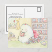 Bibliothek Eisbär Eiswürmer Aquarell Postkarte (Vorne/Hinten)