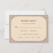 Bibliothek | Elegante Vintage RahmenWedding RSVP Karte (Vorderseite)