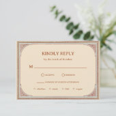 Bibliothek | Elegante Vintage RahmenWedding RSVP Karte (Stehend Vorderseite)