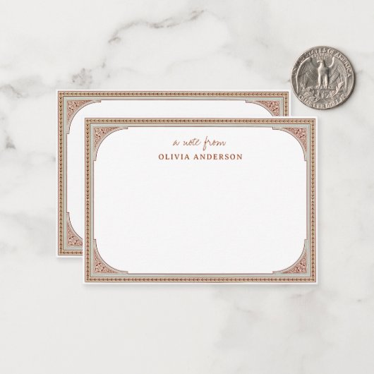 Bibliothek | Eleganter Vintager Rahmen Mitteilungskarte (Vorderseite/Rückseite Beispiel)