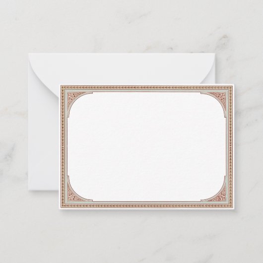 Bibliothek | Eleganter Vintager Rahmen Mitteilungskarte (Rückseite)