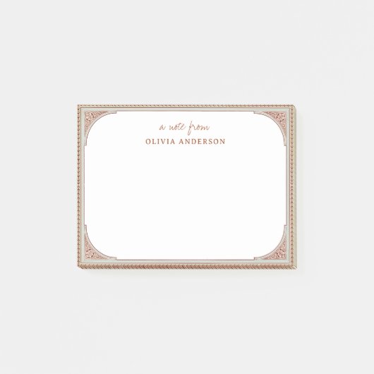 Bibliothek | Eleganter Vintager Rahmen Post-it Klebezettel (Vorderseite)