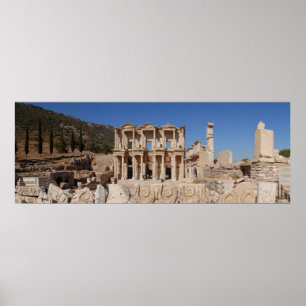 Bibliothek Ephesus Poster