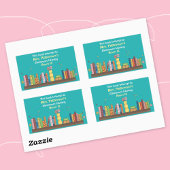 Bibliothek für Aquamarines Buchzeichen in virtuell Rechteckiger Aufkleber