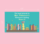 Bibliothek für Aquamarines Buchzeichen in virtuell Rechteckiger Aufkleber