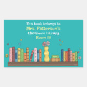 Bibliothek für Aquamarines Buchzeichen in virtuell Rechteckiger Aufkleber (Vorderseite)