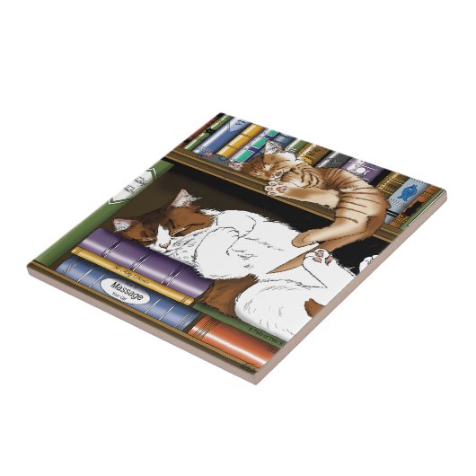 Bibliothek für Katzen buchen Fliese (Seite)