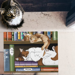 Bibliothek für Katzen buchen Fußmatte