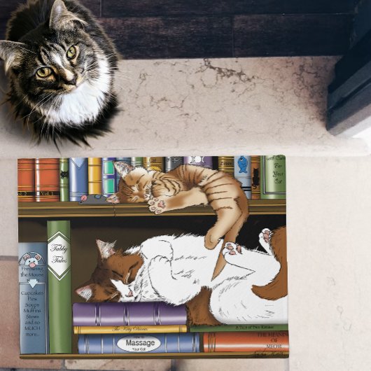 Bibliothek für Katzen buchen Fußmatte